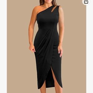 Black one shoulder party dress